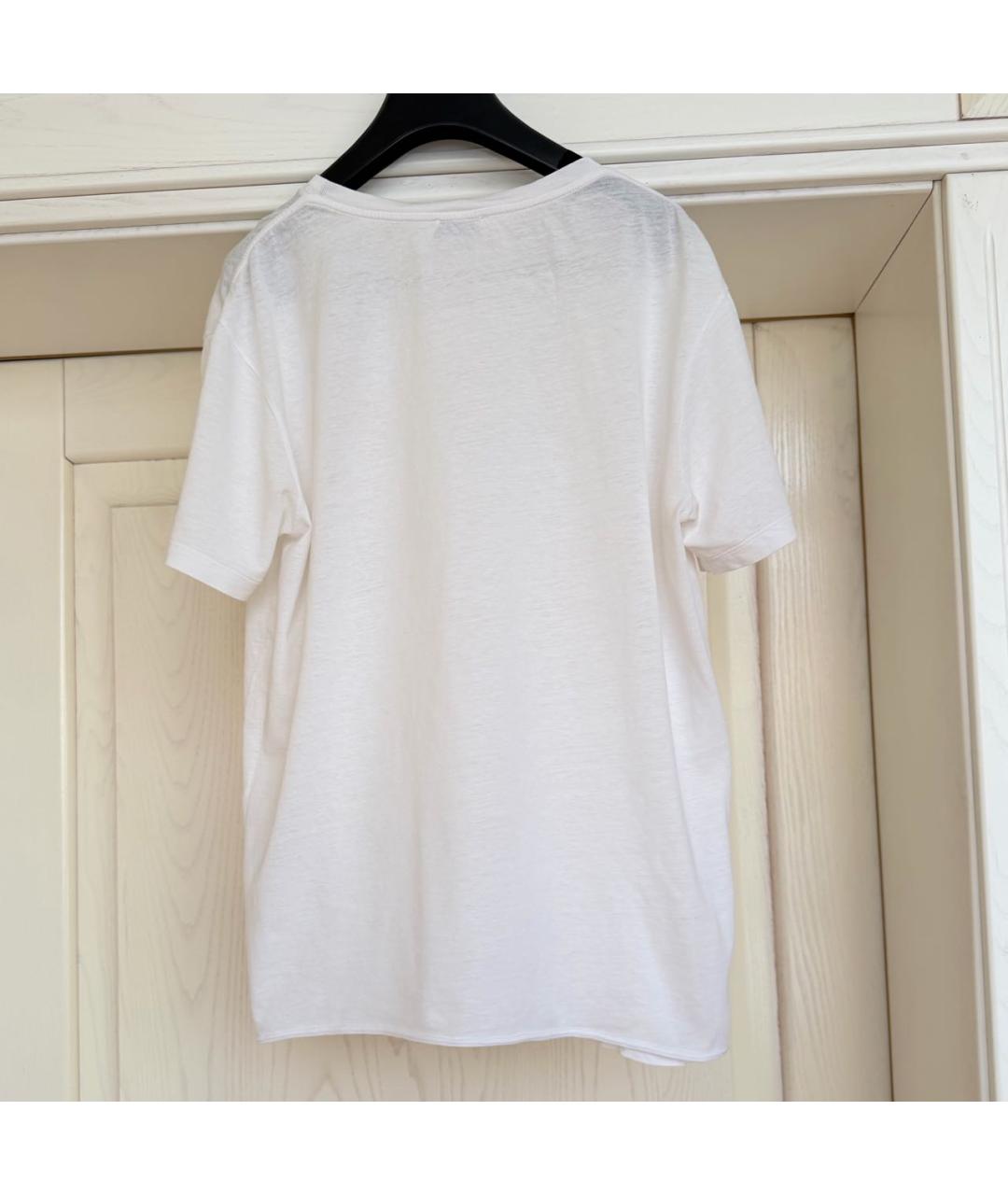 SAINT LAURENT Белая хлопковая футболка, фото 2