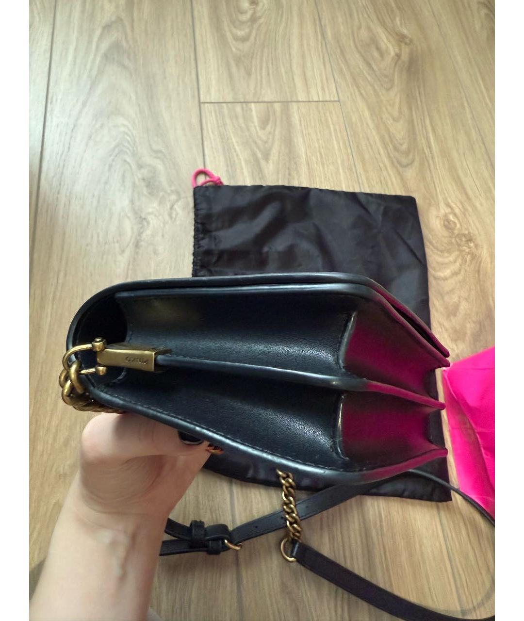 PINKO Черная кожаная сумка через плечо, фото 2