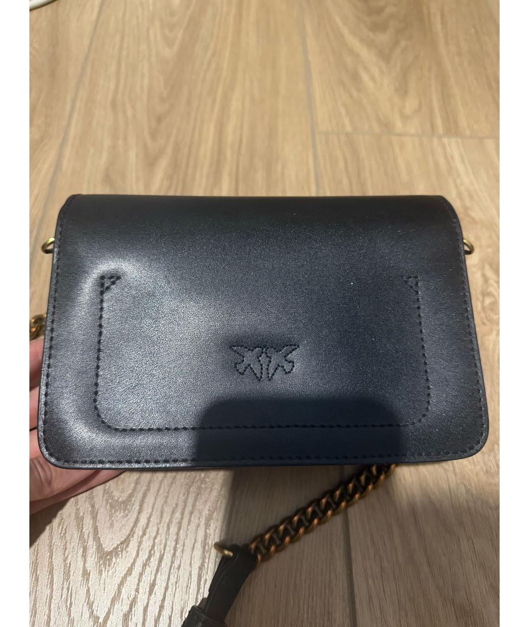 PINKO Черная кожаная сумка через плечо, фото 3