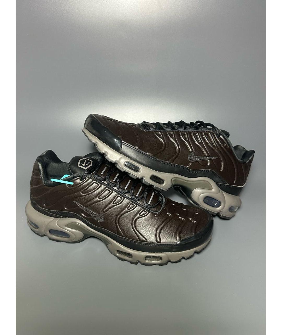 NIKE Черные кожаные низкие кроссовки / кеды, фото 5