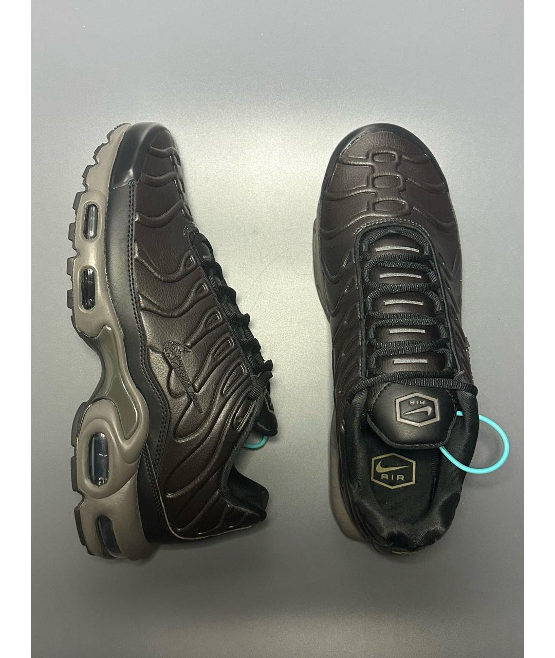 NIKE Черные кожаные низкие кроссовки / кеды, фото 8