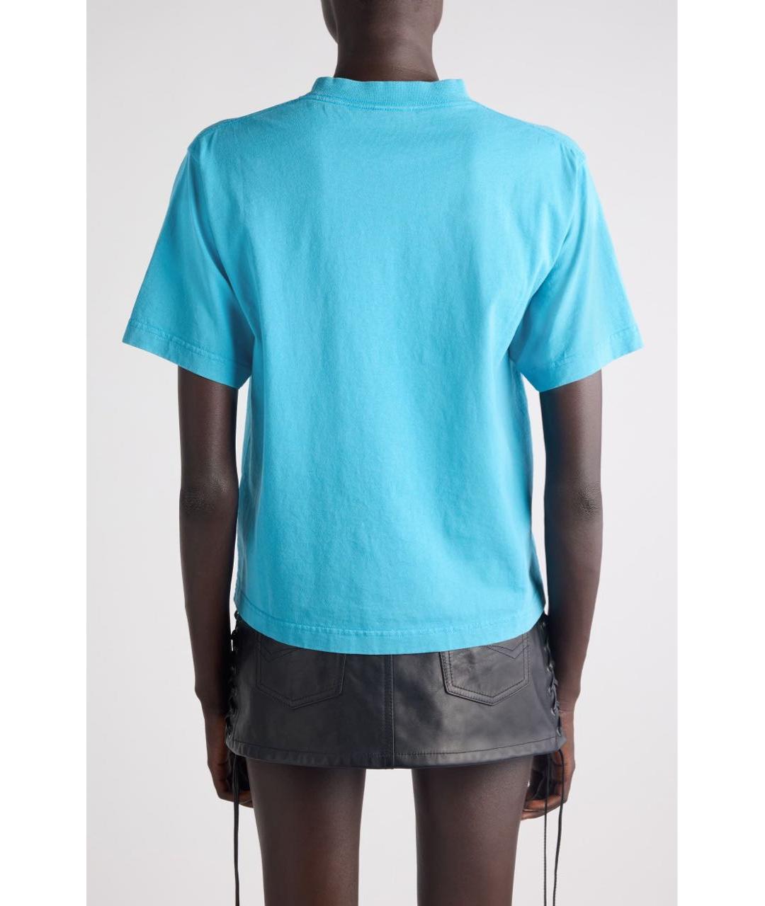 BALENCIAGA Голубая хлопковая футболка, фото 7