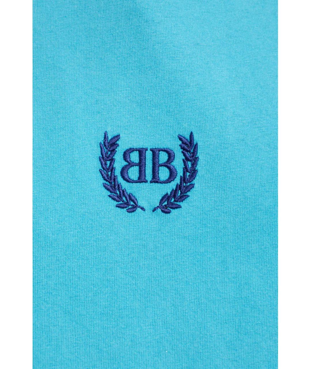 BALENCIAGA Голубая хлопковая футболка, фото 5
