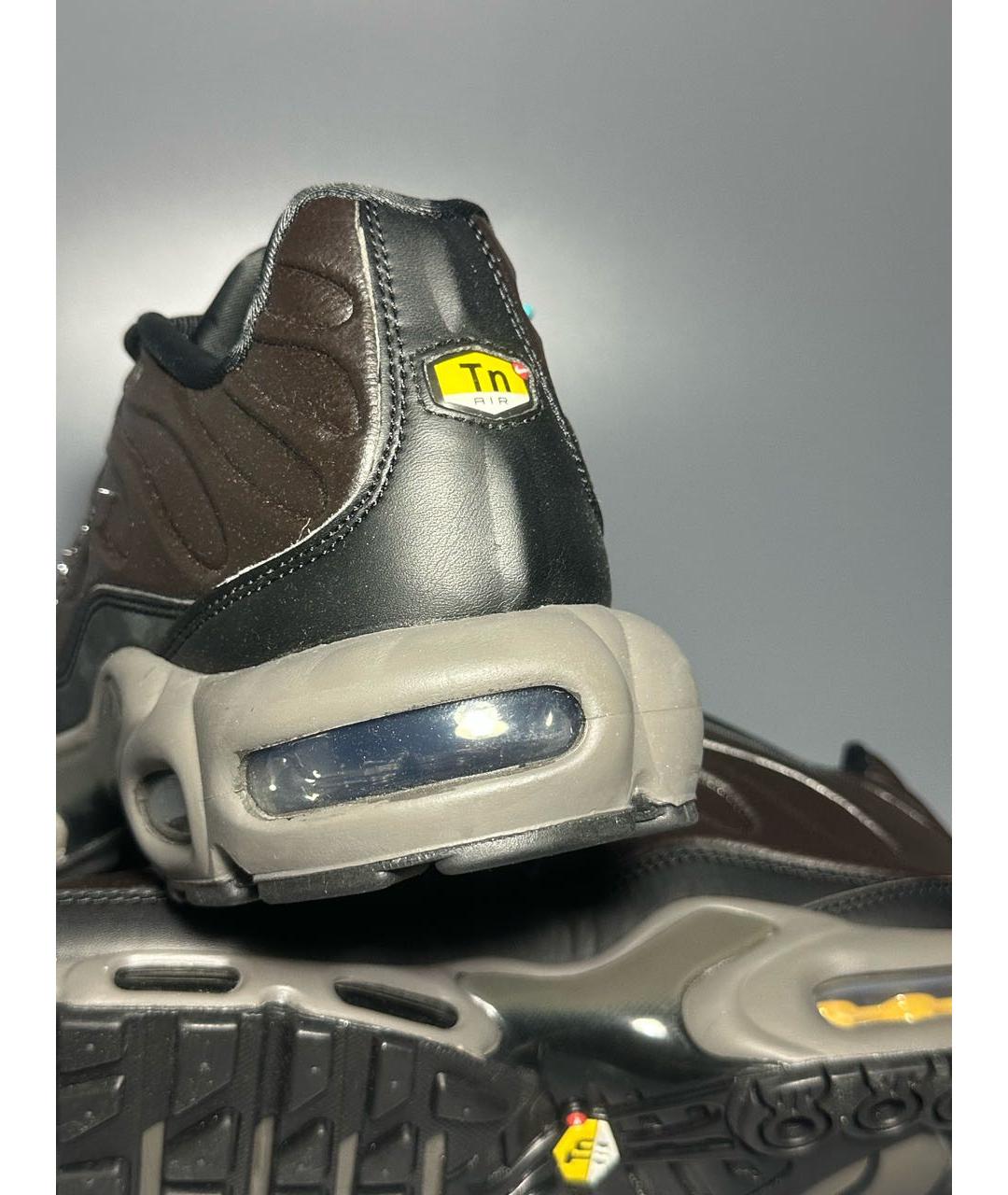 NIKE Черные кожаные низкие кроссовки / кеды, фото 7