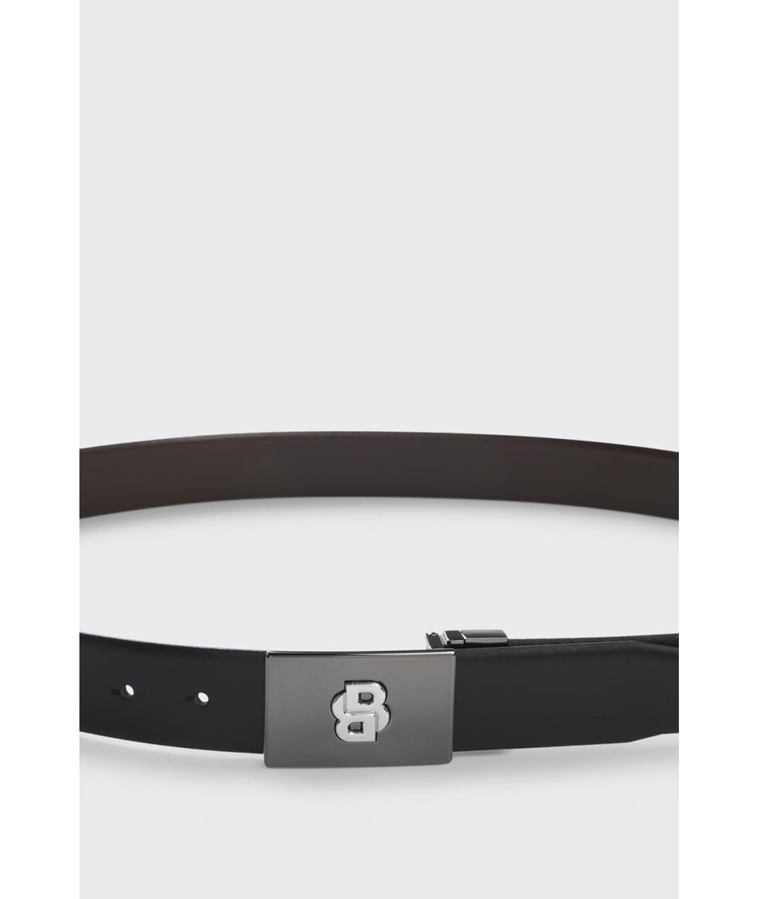 HUGO BOSS Черный кожаный ремень, фото 2