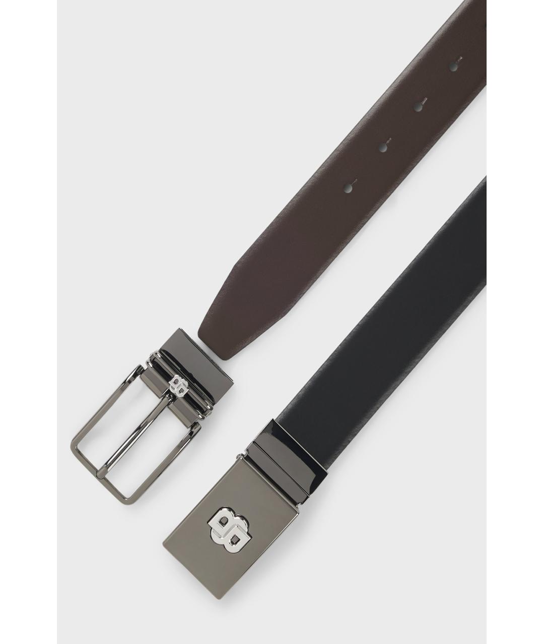 HUGO BOSS Черный кожаный ремень, фото 3