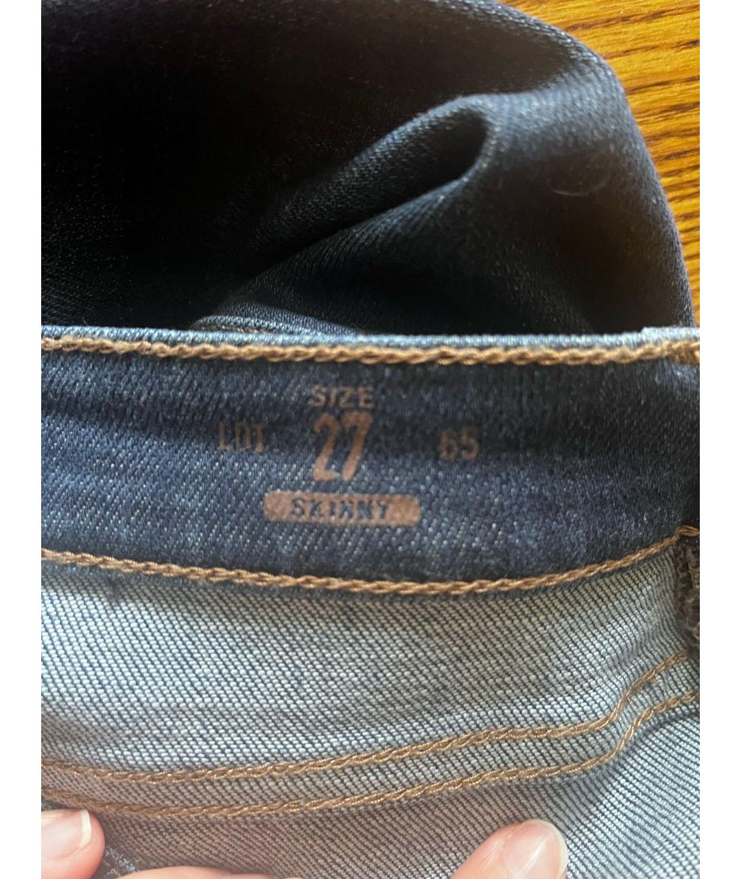 GUCCI Темно-синие хлопковые джинсы слим, фото 5