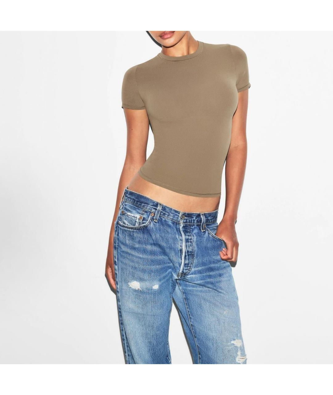 SKIMS Бежевая футболка, фото 3