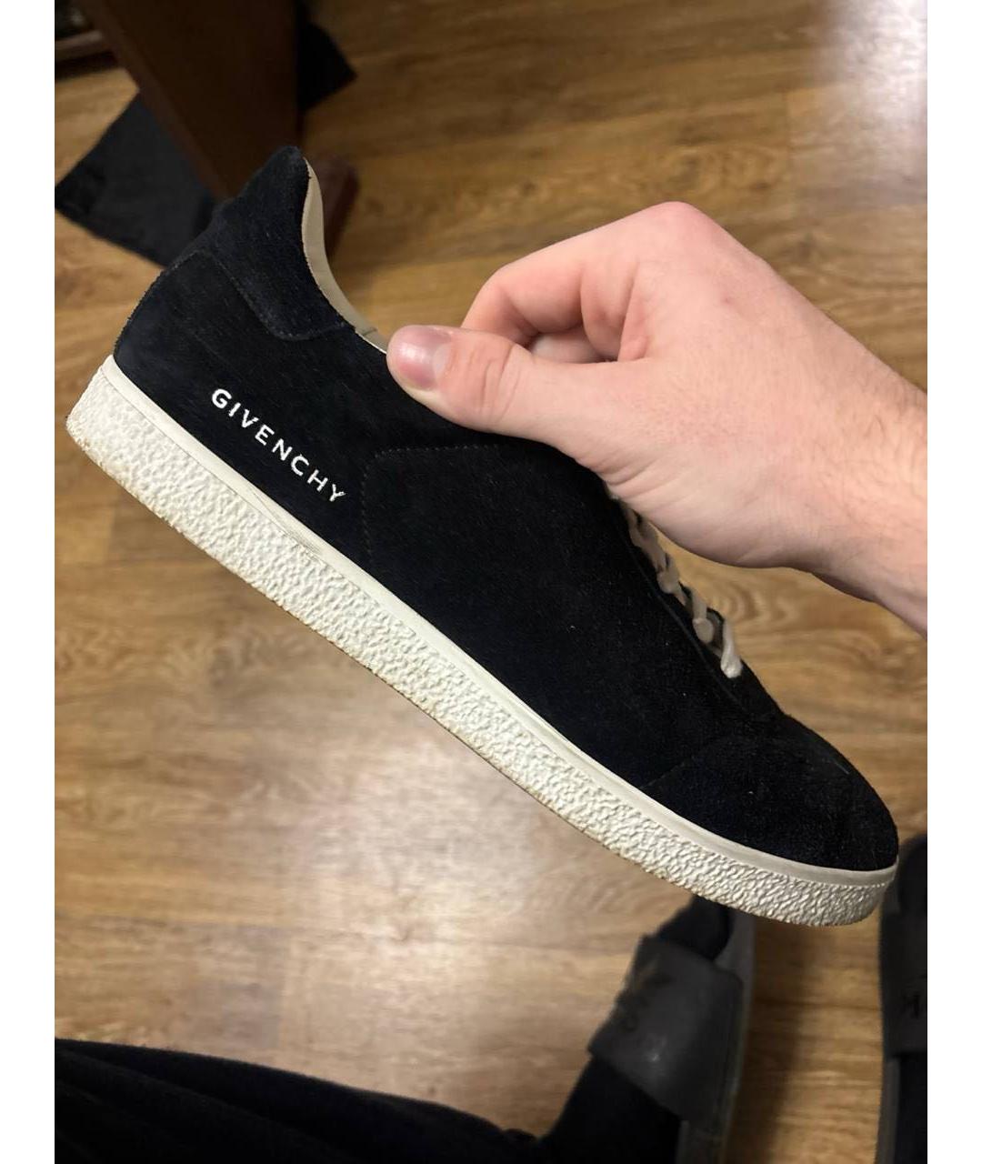 GIVENCHY Черные замшевые низкие кроссовки / кеды, фото 3