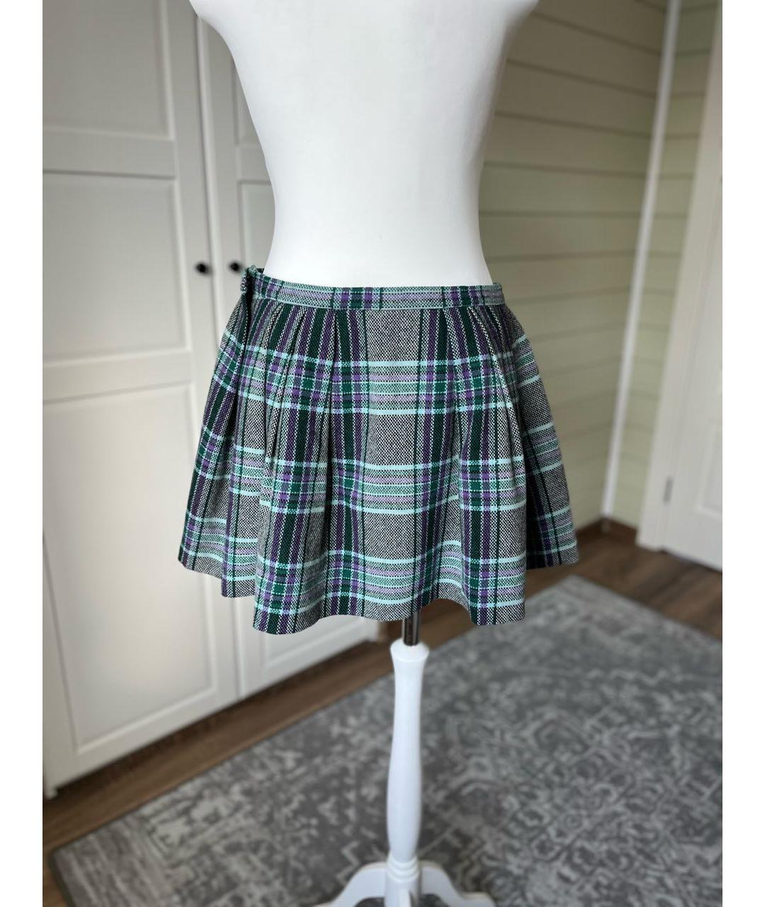 MIU MIU Мульти шерстяная юбка мини, фото 3