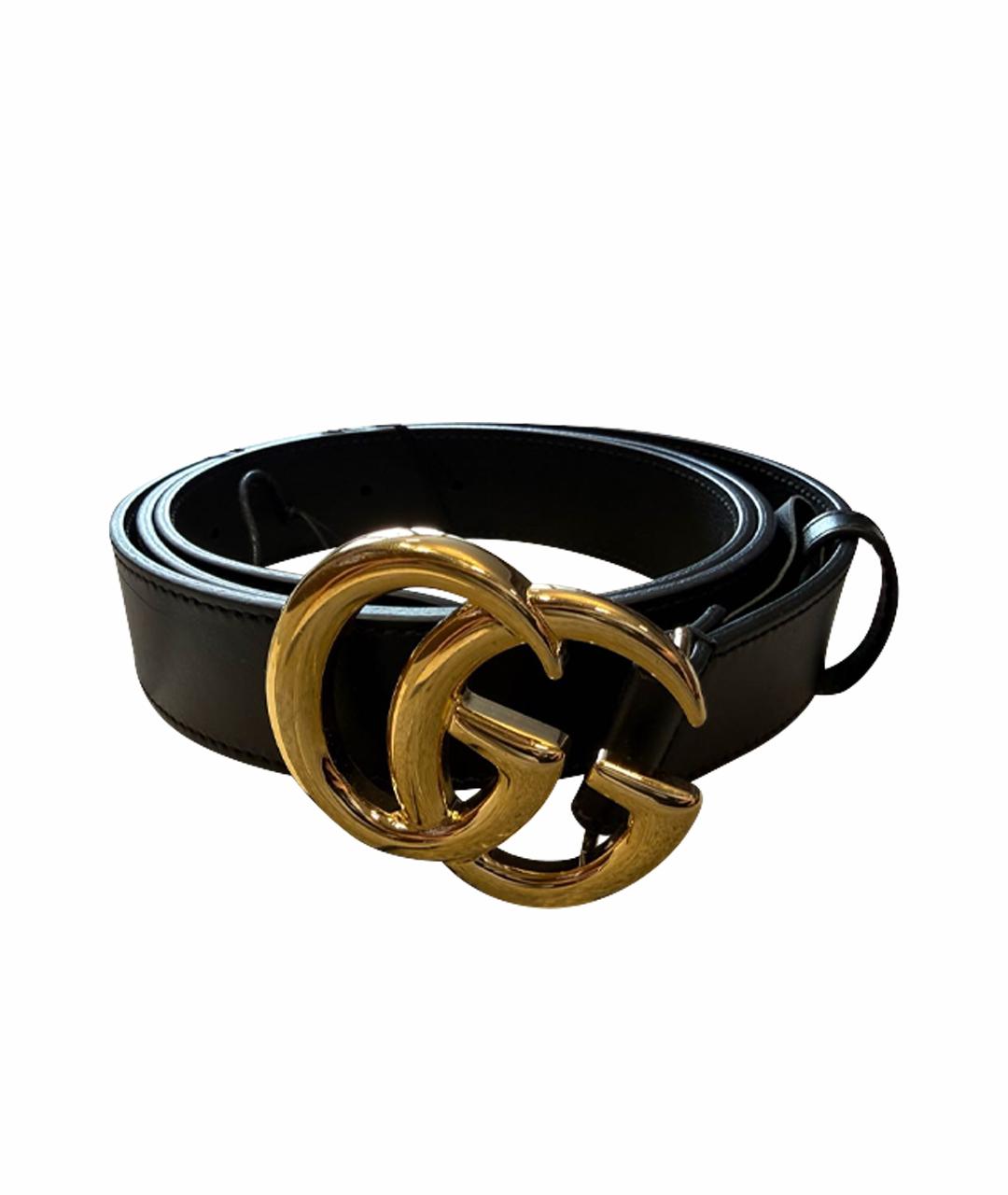 GUCCI Черный кожаный ремень, фото 1