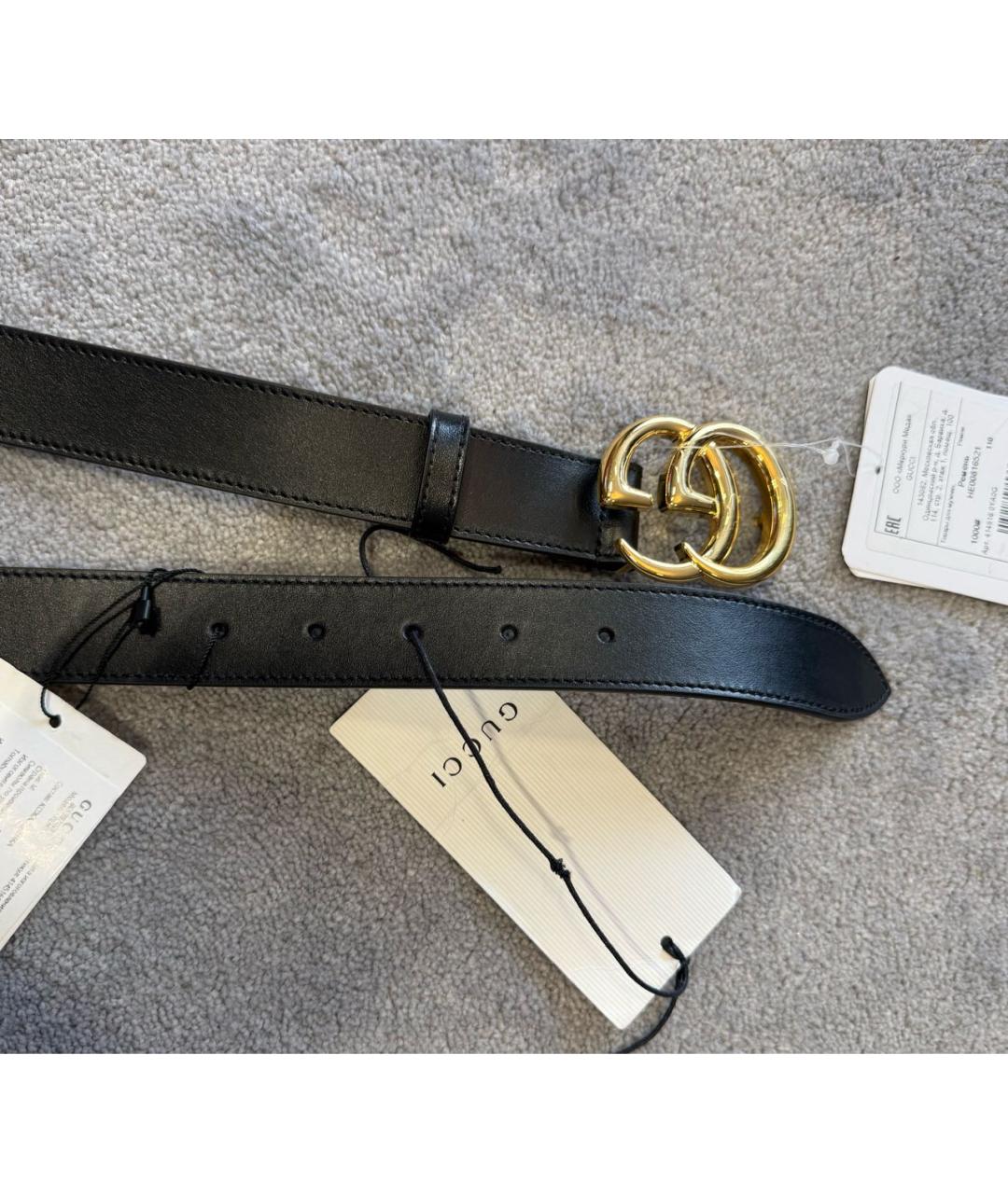 GUCCI Черный кожаный ремень, фото 4