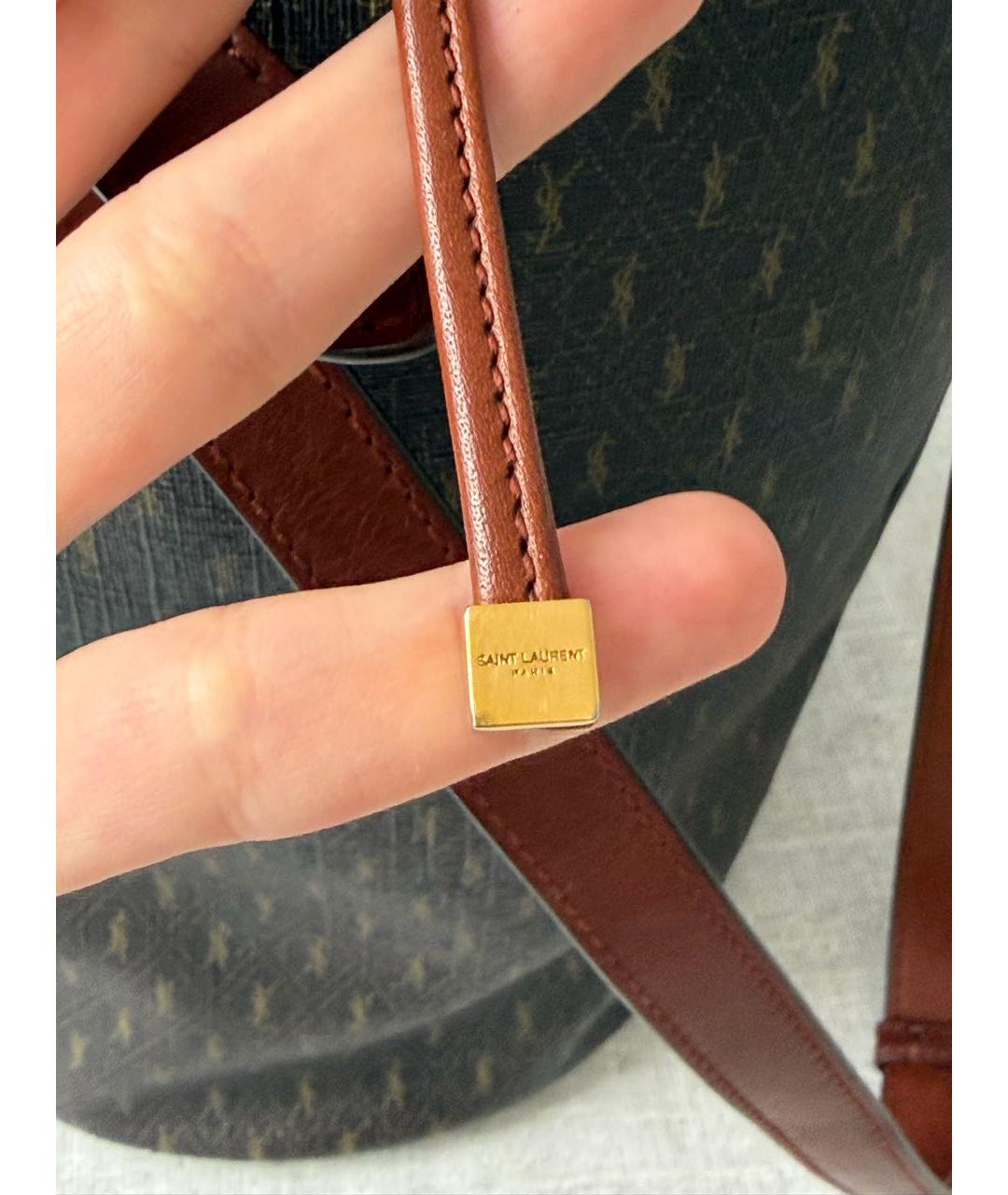 SAINT LAURENT Коричневая сумка тоут, фото 5