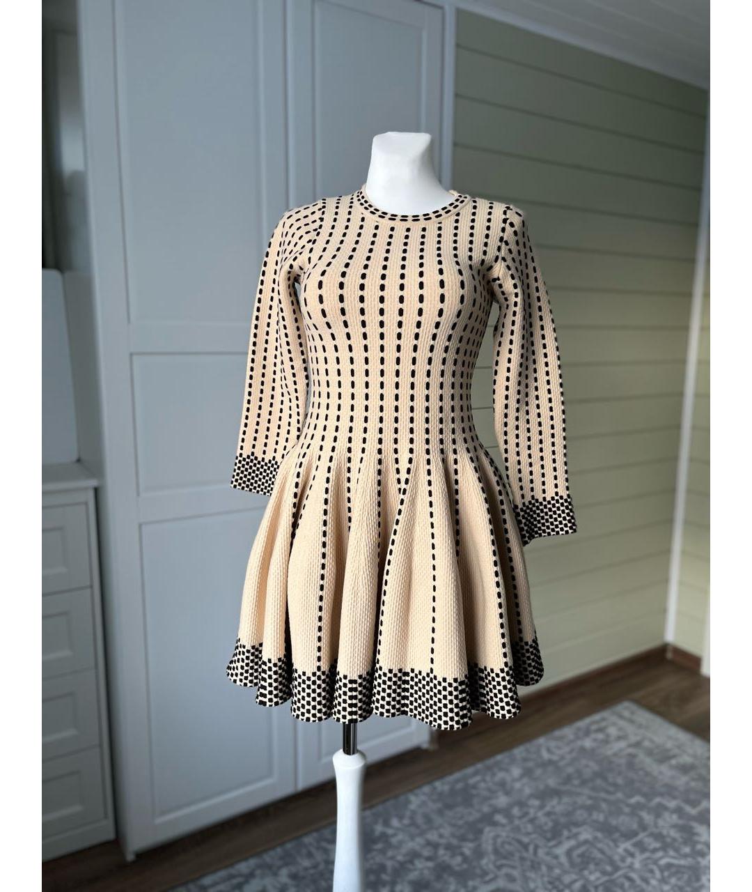 ALAIA Бежевое шерстяное повседневное платье, фото 9