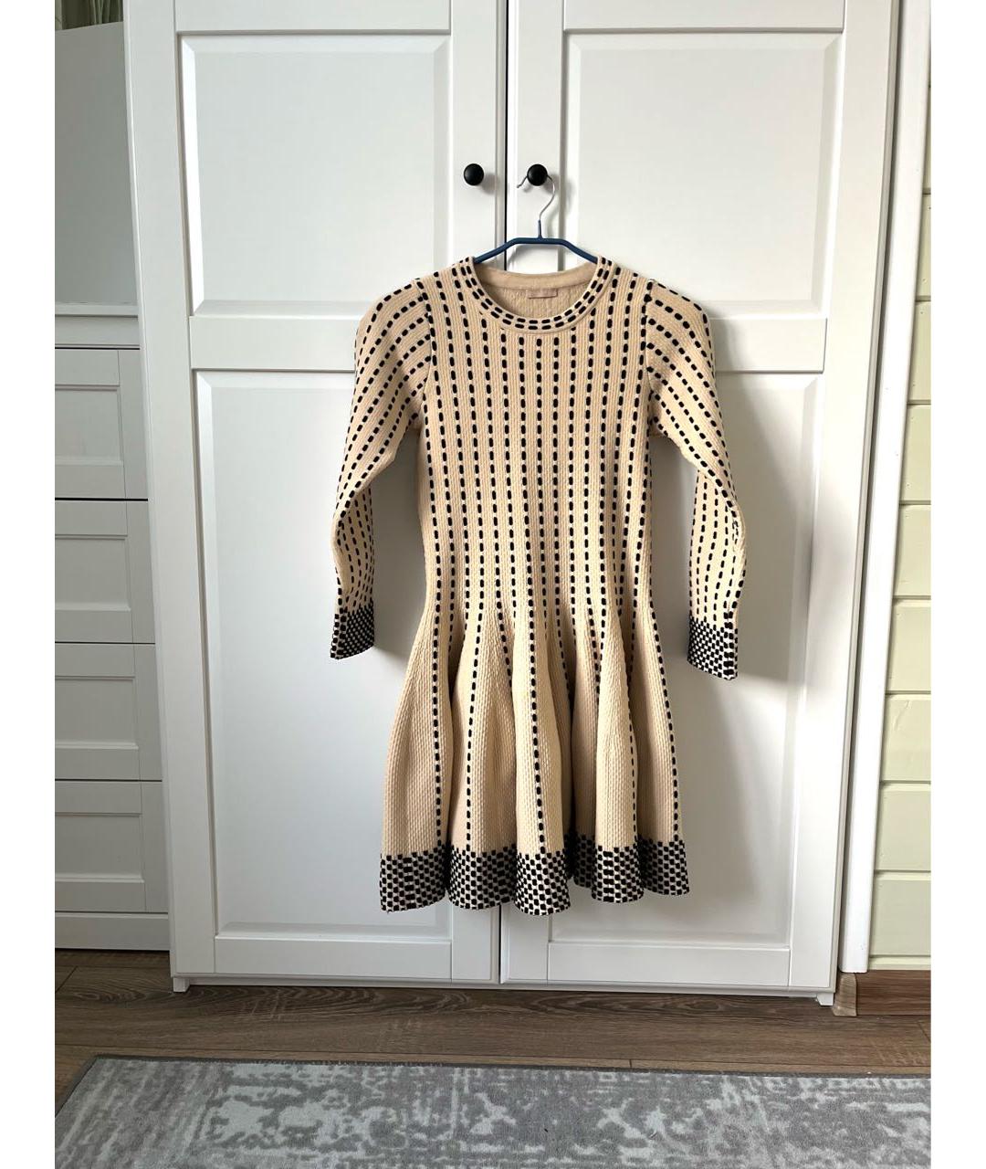 ALAIA Бежевое шерстяное повседневное платье, фото 4