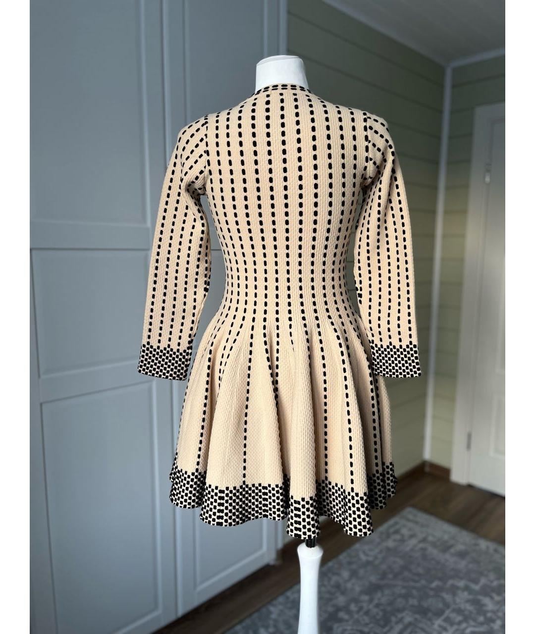 ALAIA Бежевое шерстяное повседневное платье, фото 3