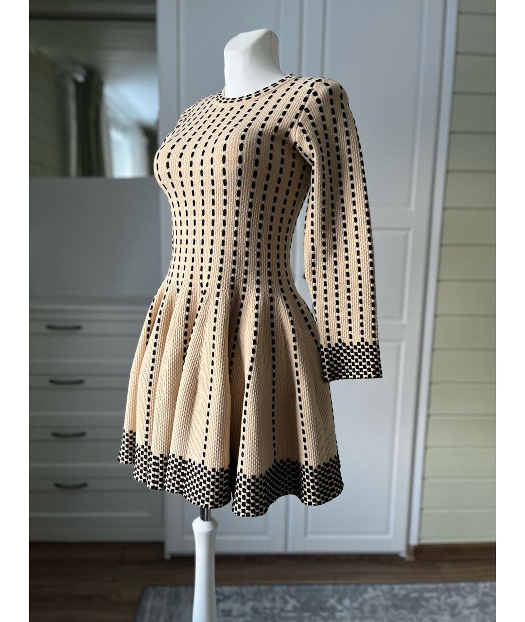 ALAIA Бежевое шерстяное повседневное платье, фото 2