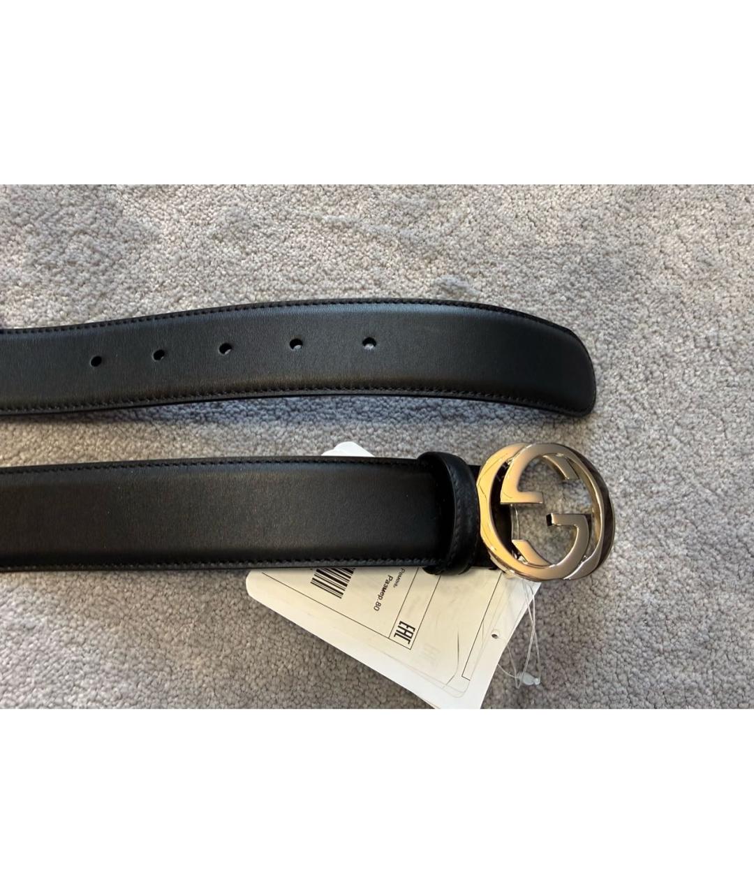 GUCCI Черный кожаный ремень, фото 4