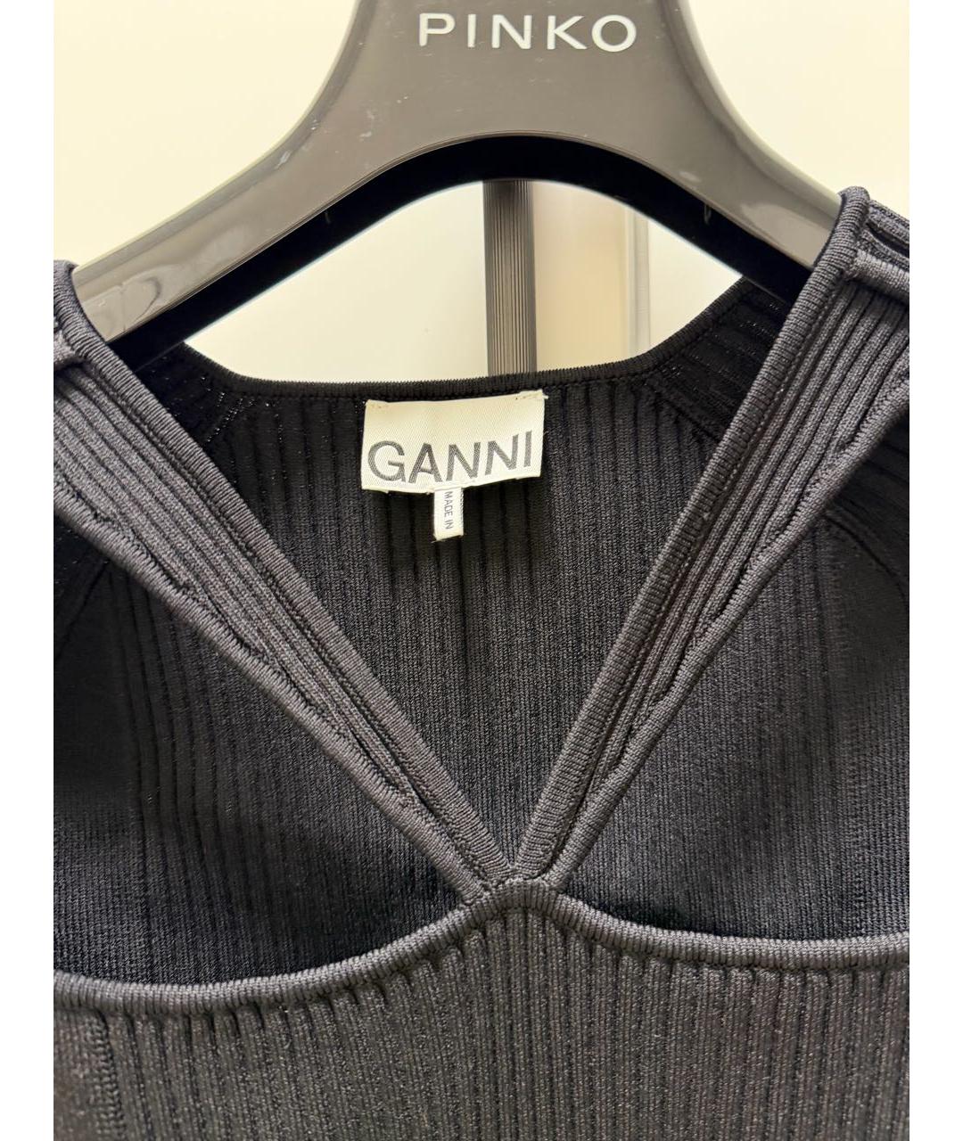 GANNI Черное повседневное платье, фото 3