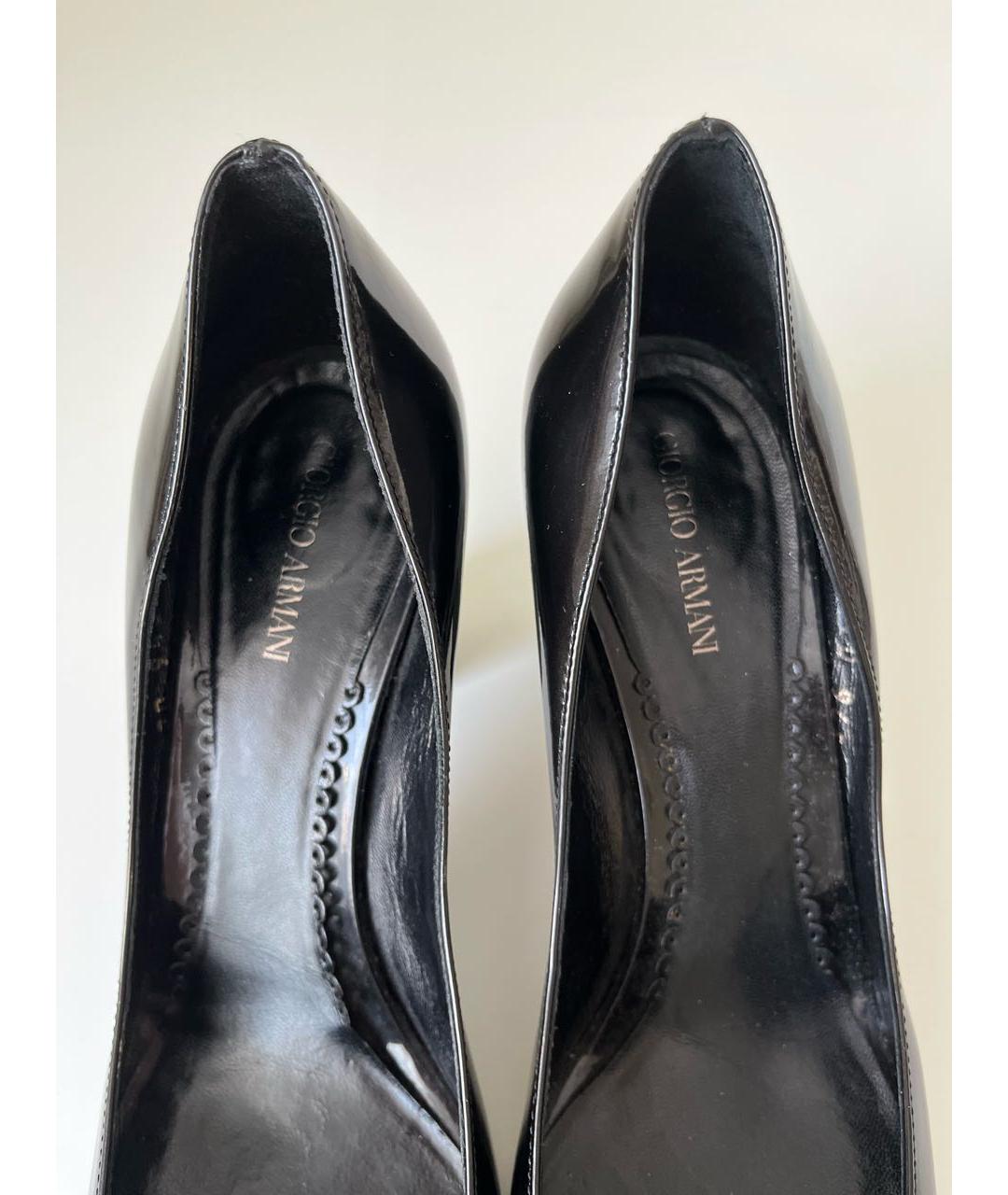 GIORGIO ARMANI Черные туфли из лакированной кожи, фото 4