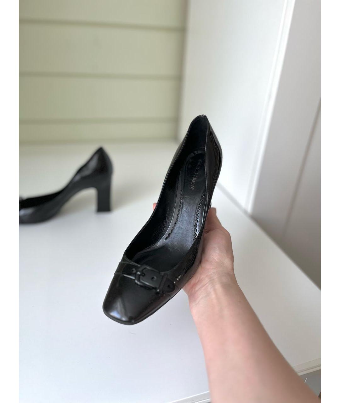 GIORGIO ARMANI Черные туфли из лакированной кожи, фото 8
