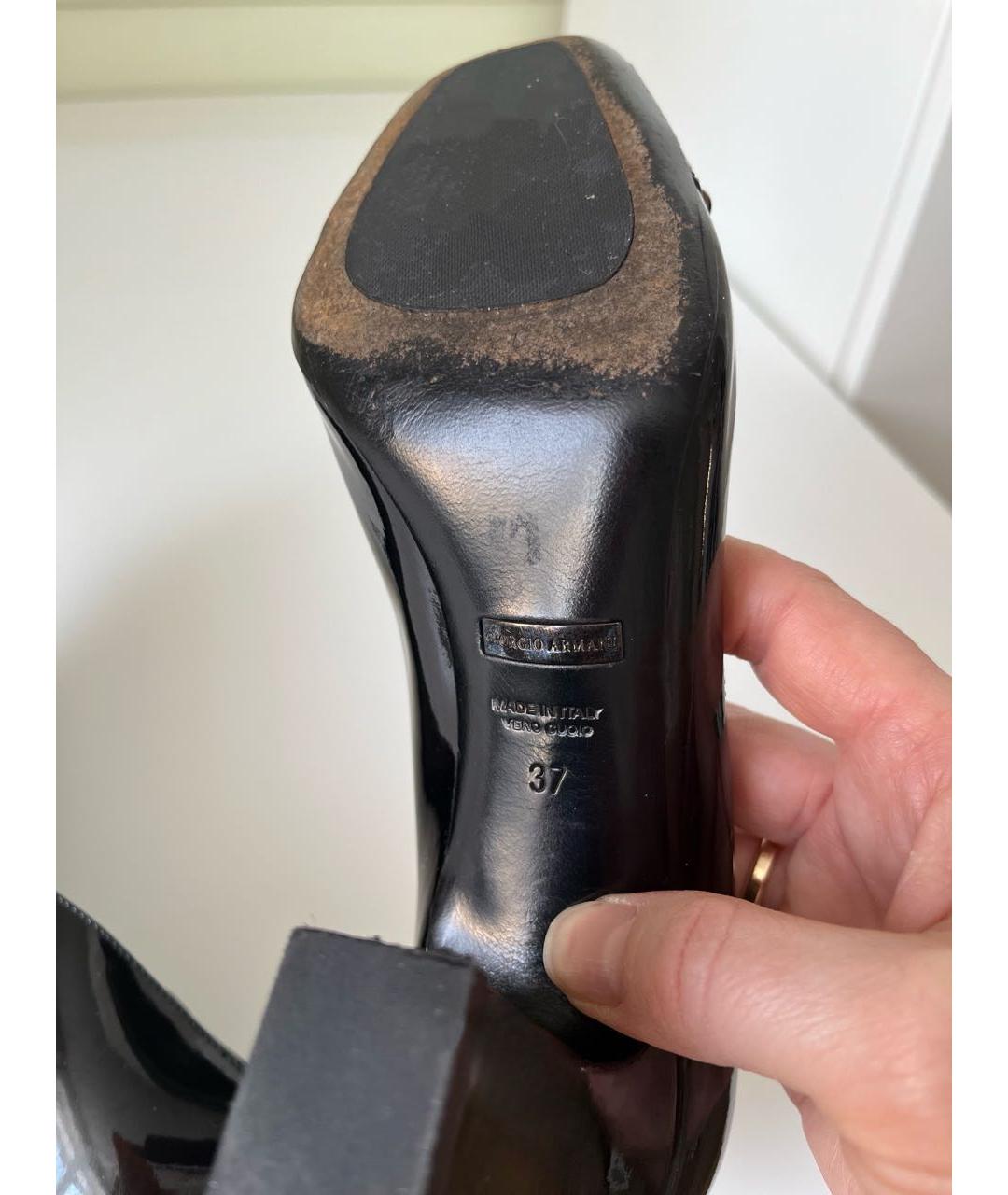 GIORGIO ARMANI Черные туфли из лакированной кожи, фото 7