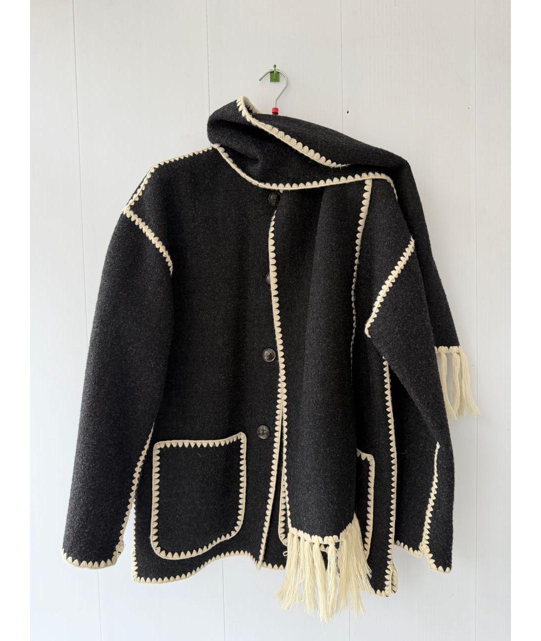 TOTEME Антрацитовое шерстяное пальто, фото 8