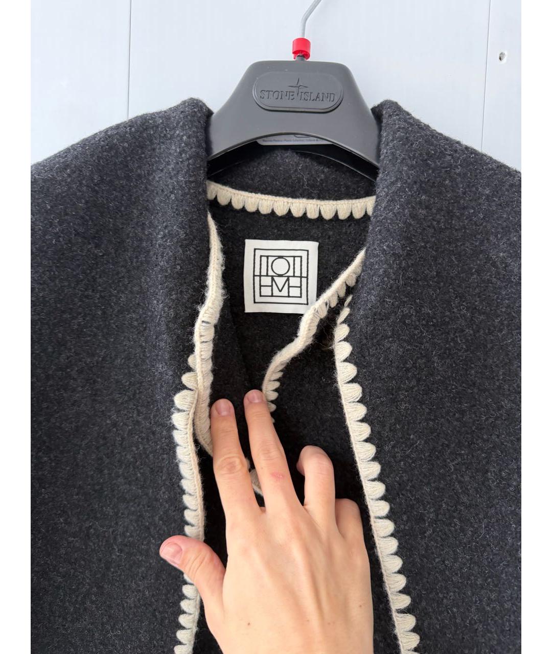 TOTEME Антрацитовое шерстяное пальто, фото 3