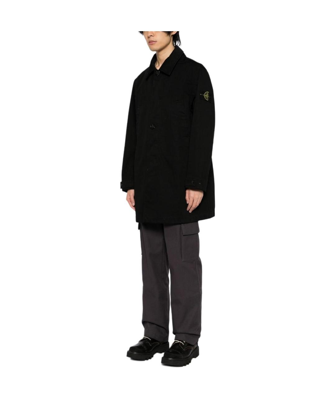 STONE ISLAND Черный тренч / плащ, фото 4