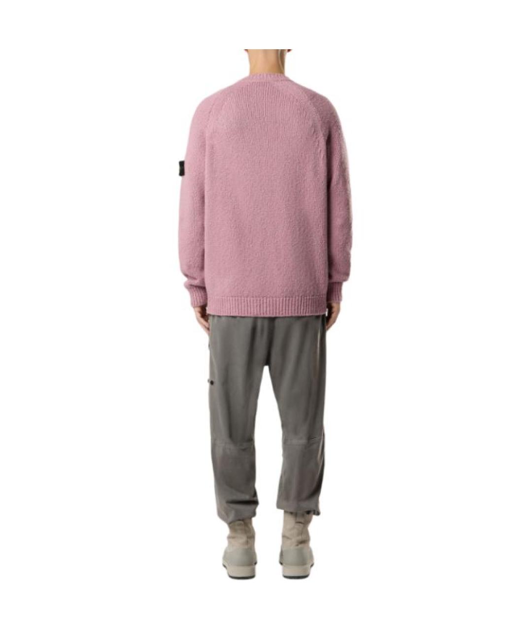 STONE ISLAND Розовый шерстяной джемпер / свитер, фото 4