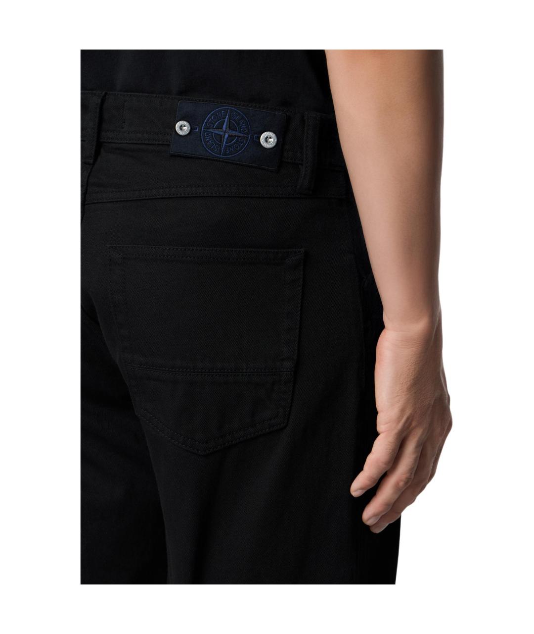 STONE ISLAND Черные прямые джинсы, фото 4