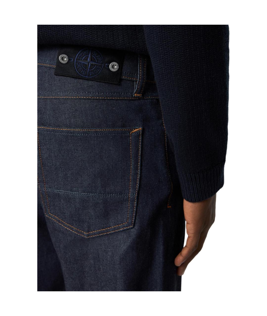 STONE ISLAND Синие прямые джинсы, фото 5