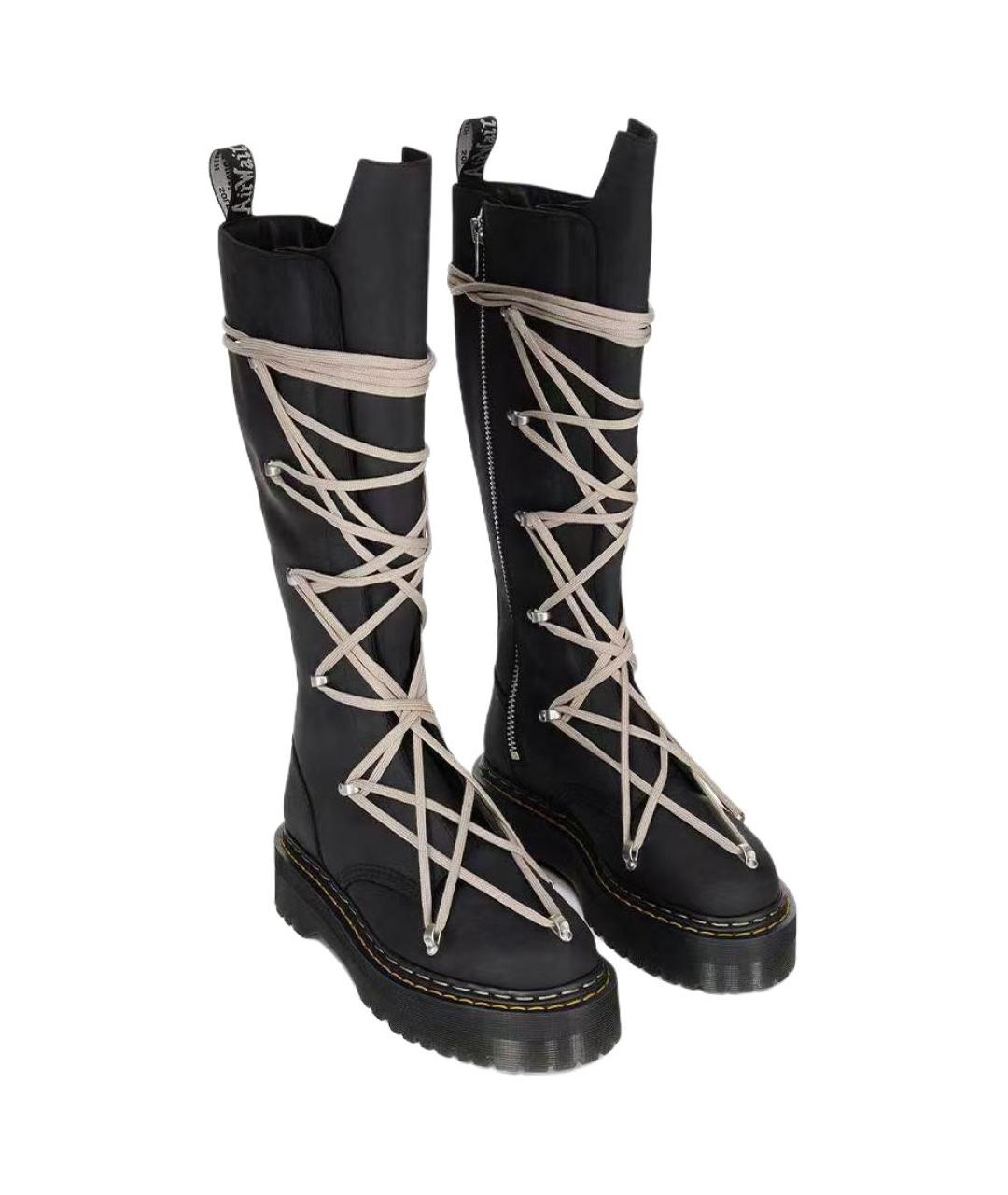 RICK OWENS Черные кожаные сапоги, фото 3