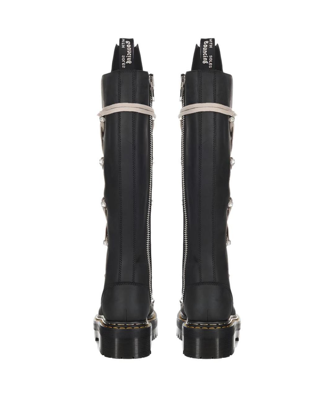 RICK OWENS Черные кожаные сапоги, фото 4