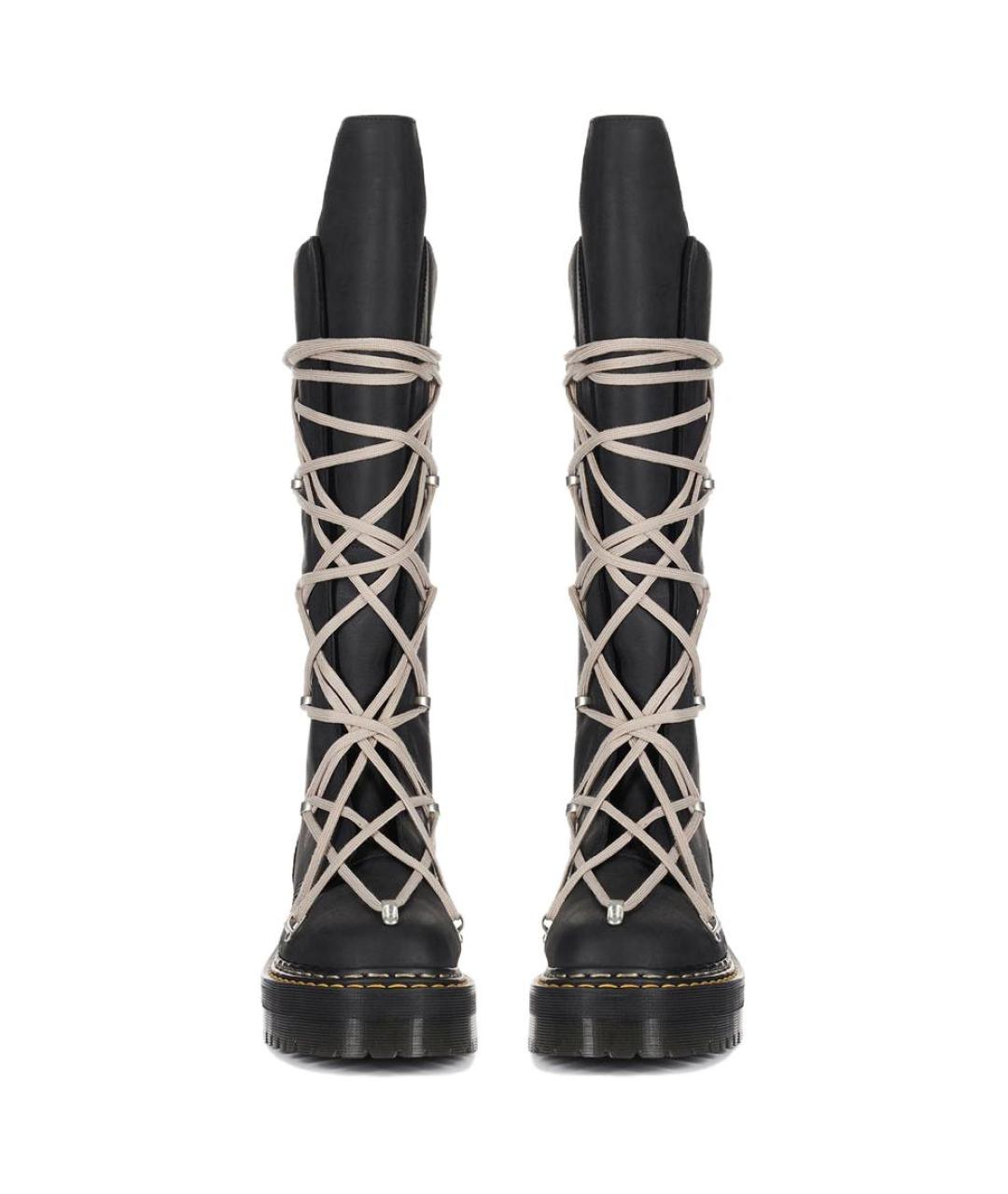 RICK OWENS Черные кожаные сапоги, фото 5