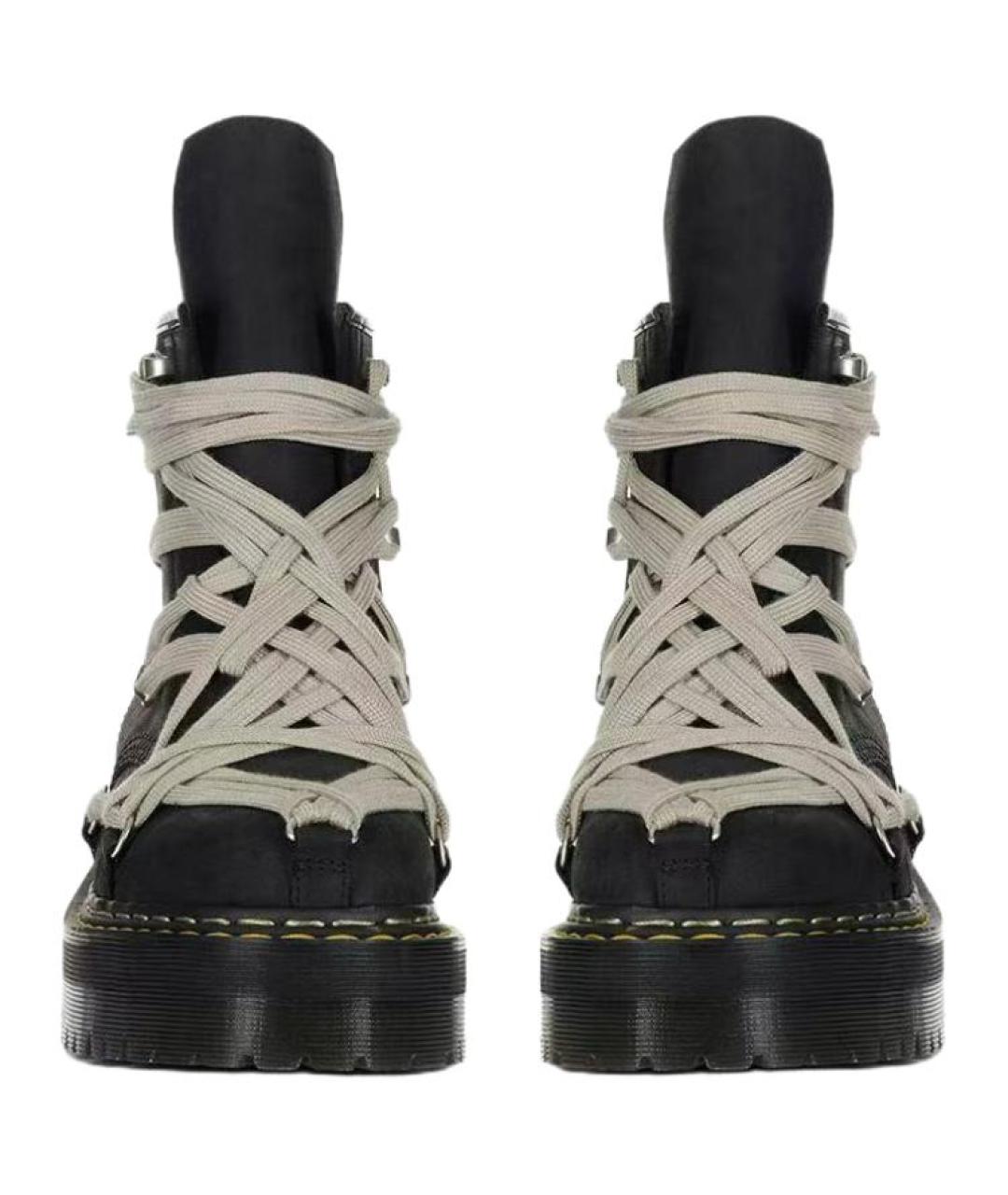 RICK OWENS Черные кожаные ботинки, фото 3