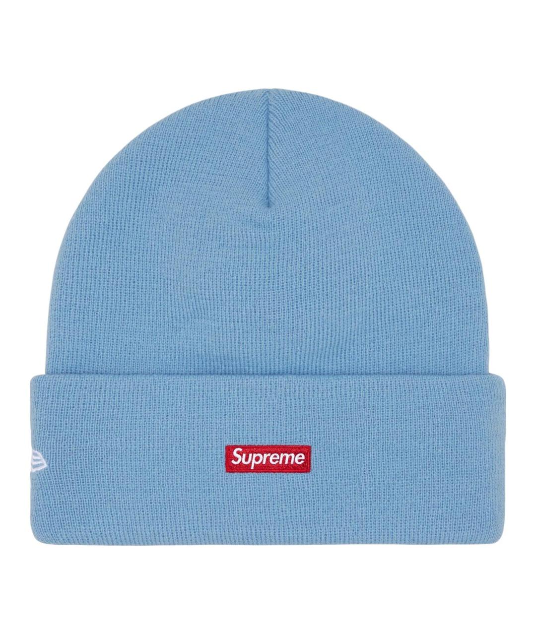 SUPREME Голубая синтетическая шапка, фото 2
