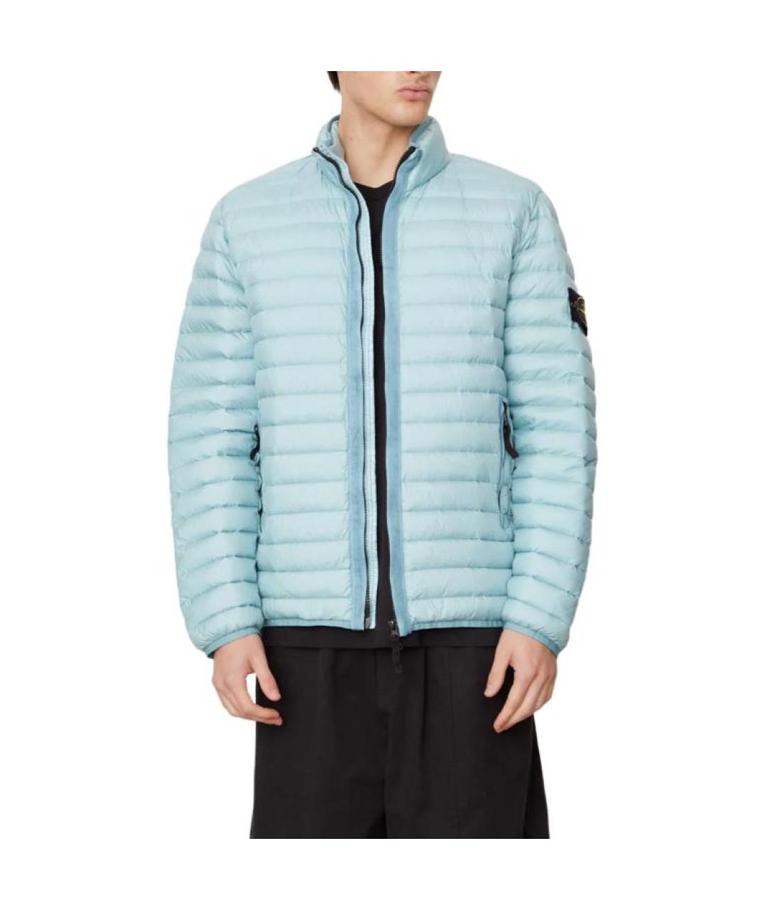 STONE ISLAND Голубой пуховик, фото 4