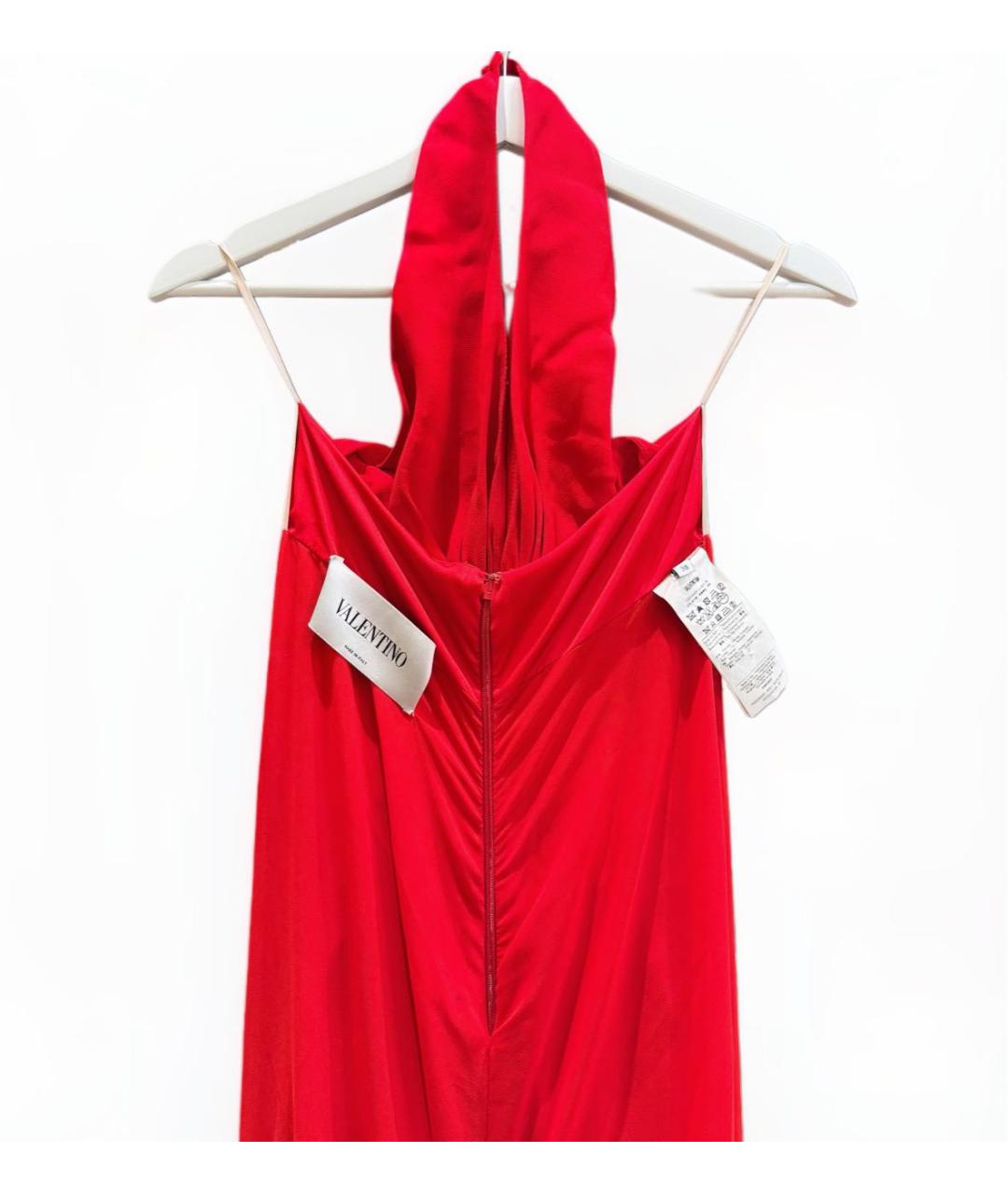 VALENTINO Красное вискозное вечернее платье, фото 3