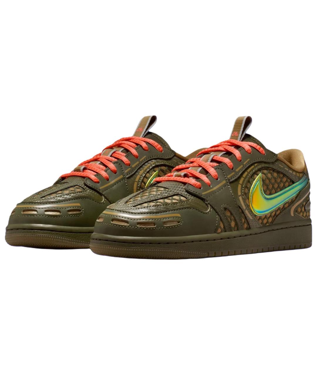 JORDAN Зеленые кожаные кеды, фото 3