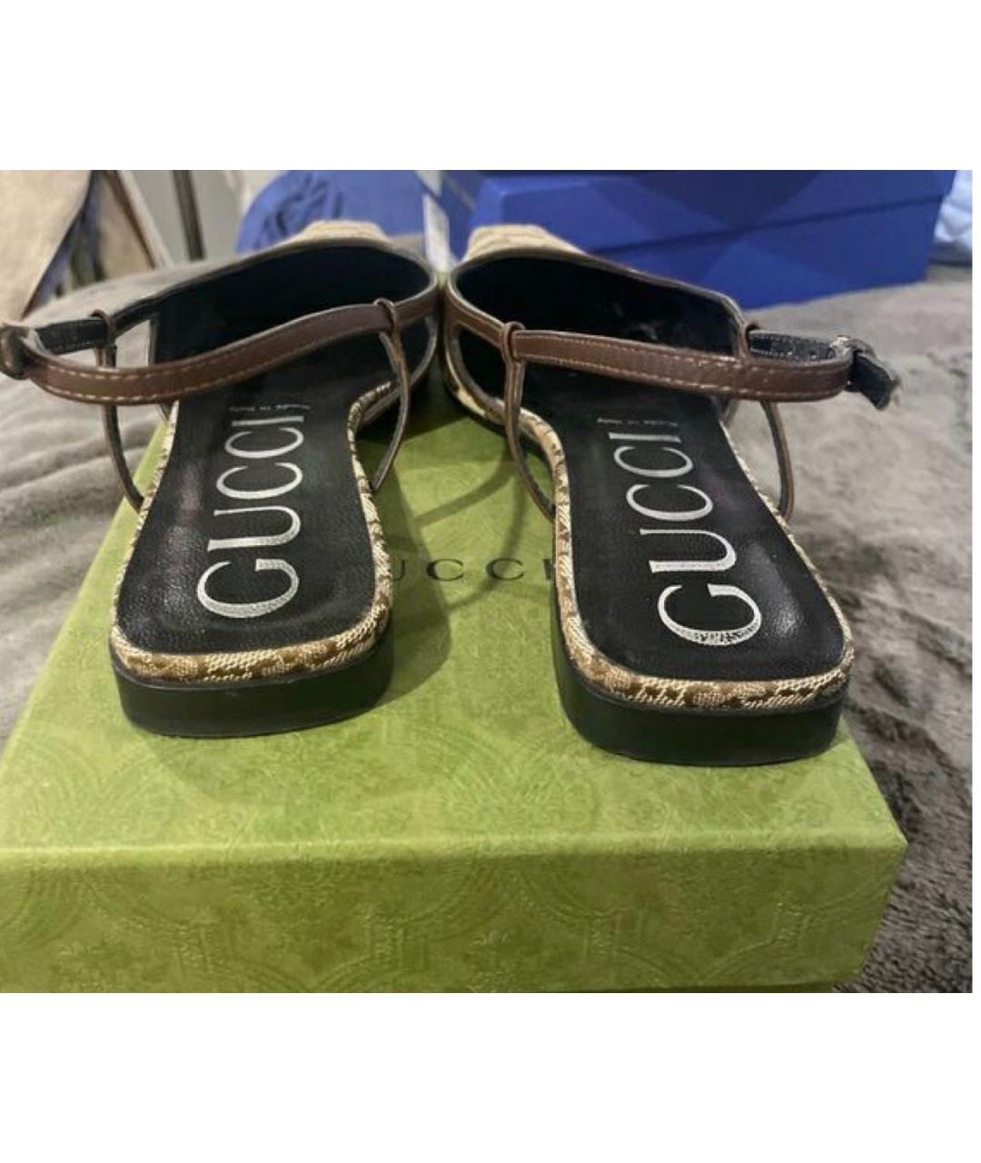 GUCCI Коричневые мюли, фото 3