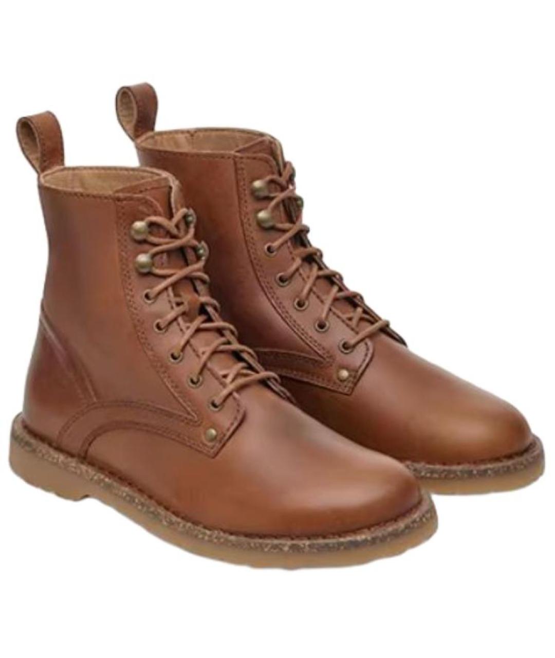 BIRKENSTOCK Коричневые кожаные низкие ботинки, фото 3