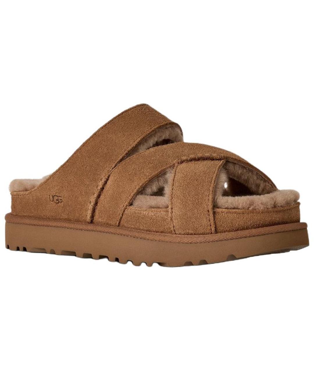 UGG AUSTRALIA Коричневые нубуковые сандалии, фото 3