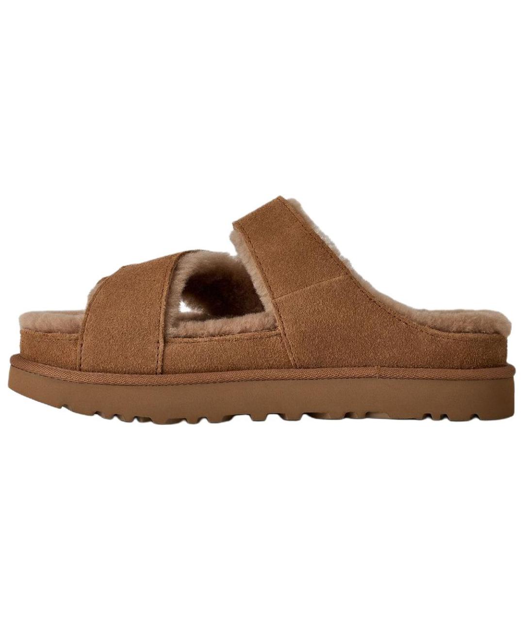 UGG AUSTRALIA Коричневые нубуковые сандалии, фото 2