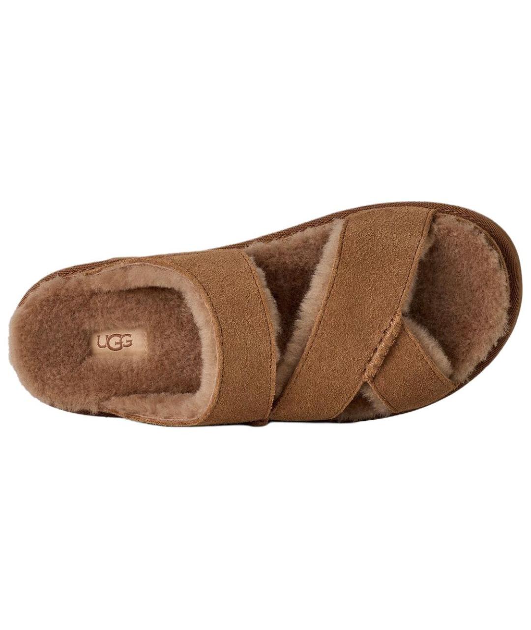 UGG AUSTRALIA Коричневые нубуковые сандалии, фото 5