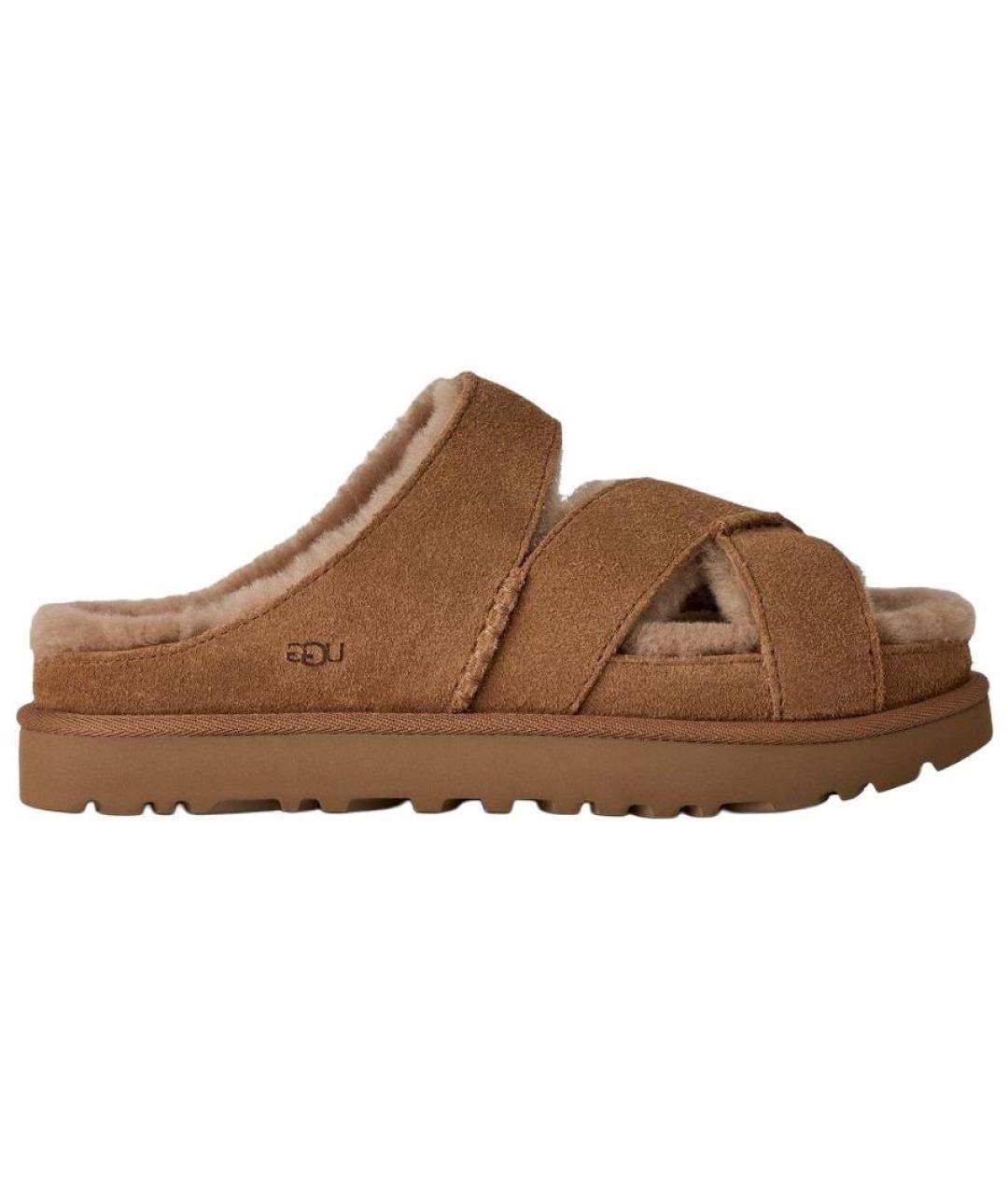 UGG AUSTRALIA Коричневые нубуковые сандалии, фото 1