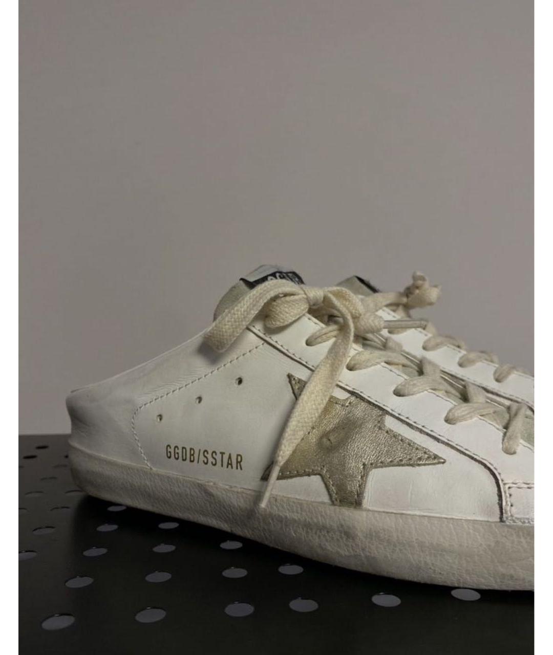 GOLDEN GOOSE DELUXE BRAND Бежевые кожаные мюли, фото 7