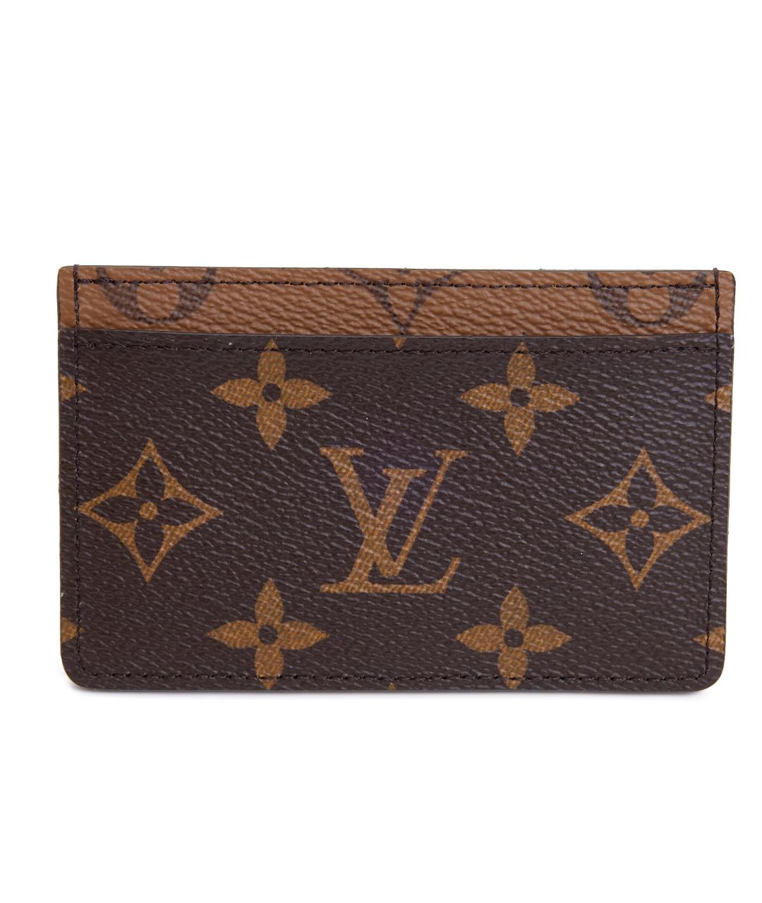 LOUIS VUITTON Коричневый кожаный кардхолдер, фото 2