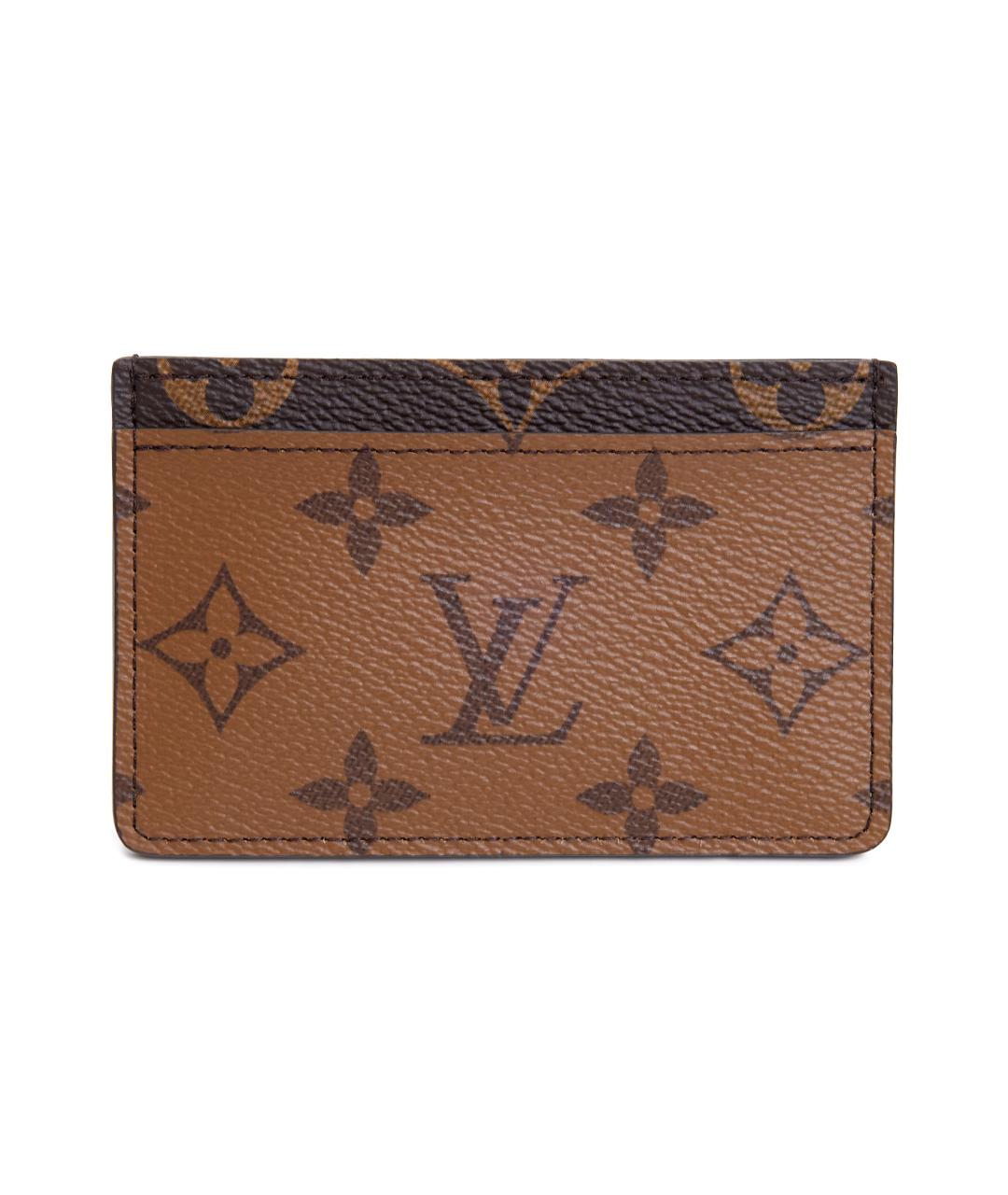 LOUIS VUITTON Коричневый кожаный кардхолдер, фото 1