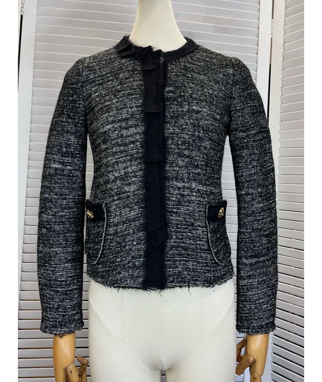 LIU JO Черный шерстяной жакет/пиджак, фото 9